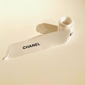 Authentic CHANEL White Satin Logo Ribbon 1.5” x 50” NEW Rare Gift Wrap Decor
